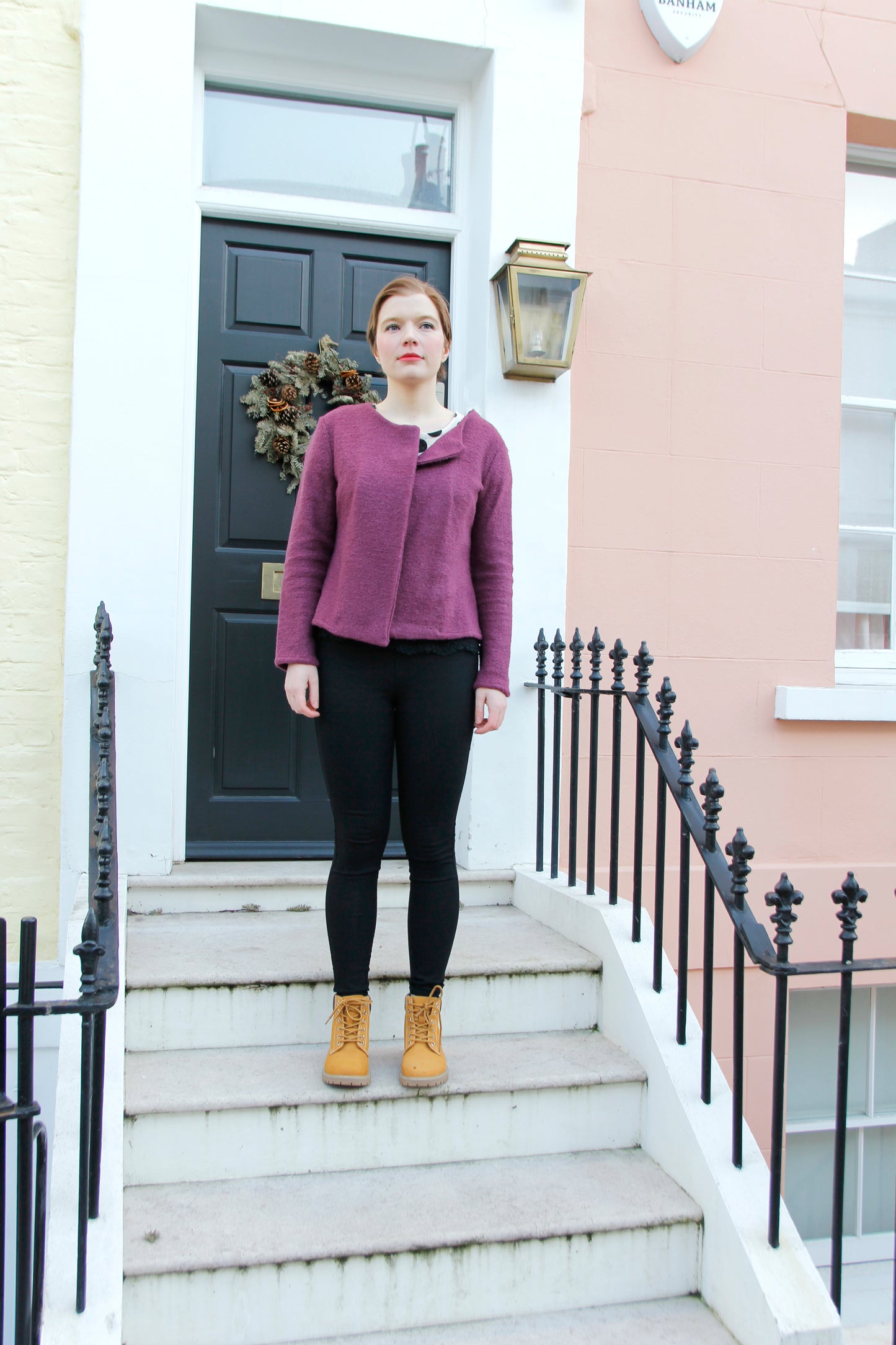 Arielle - Burgundy Wool Cardigan Jacket