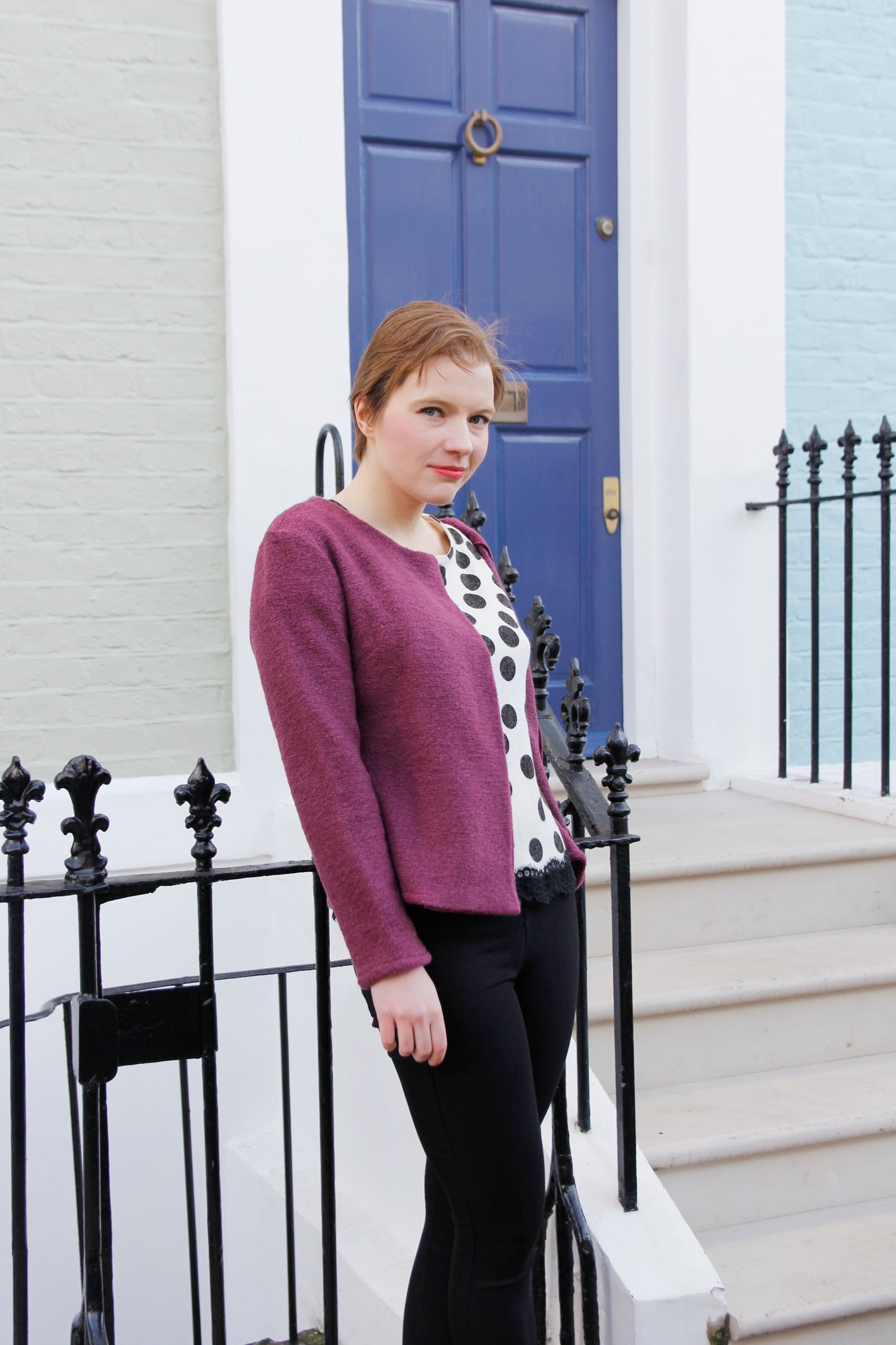 Arielle - Burgundy Wool Cardigan Jacket