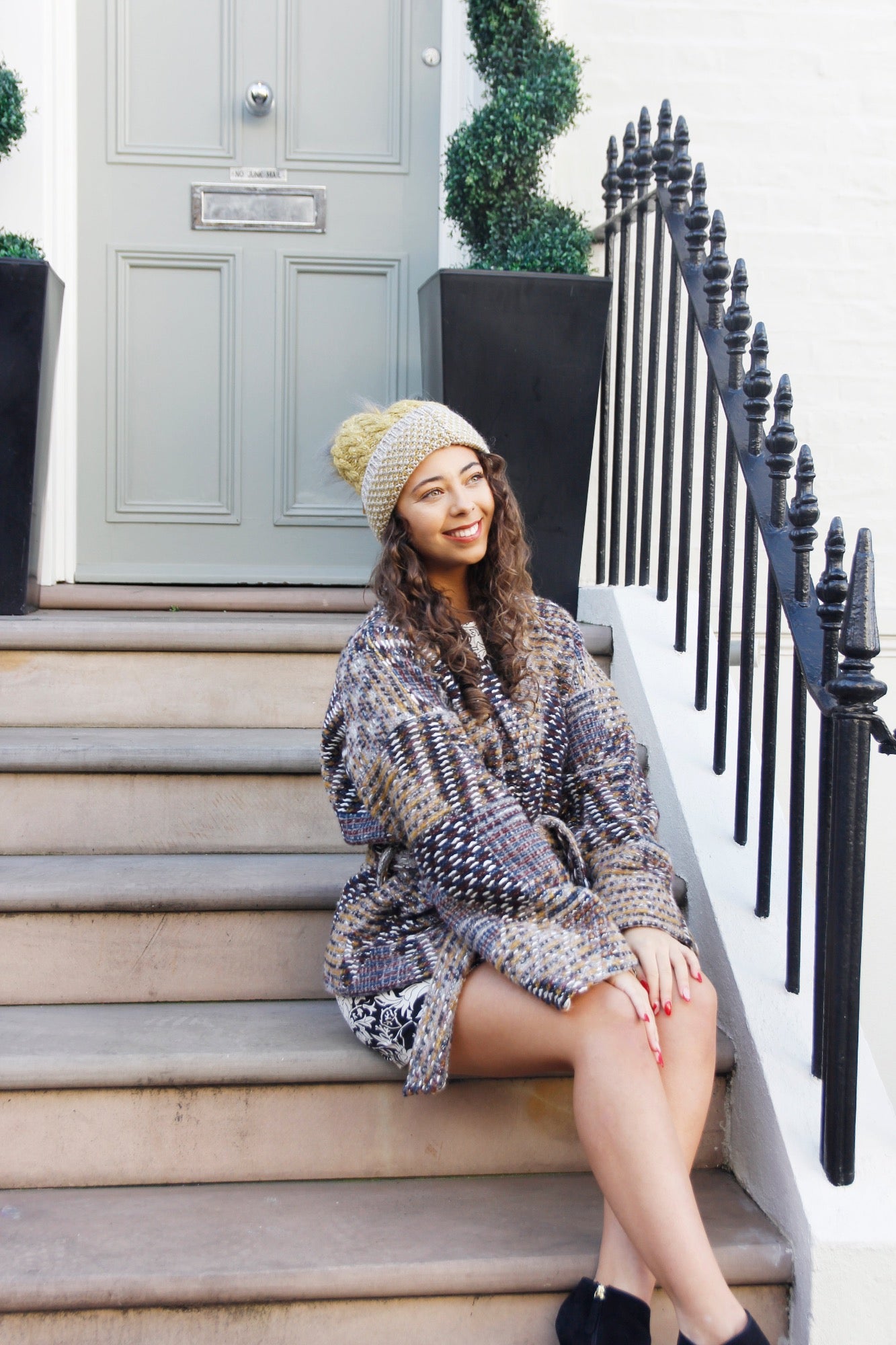 Mustard colour knitted beanie