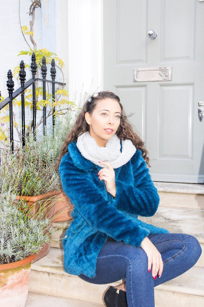 blue cozy jacket