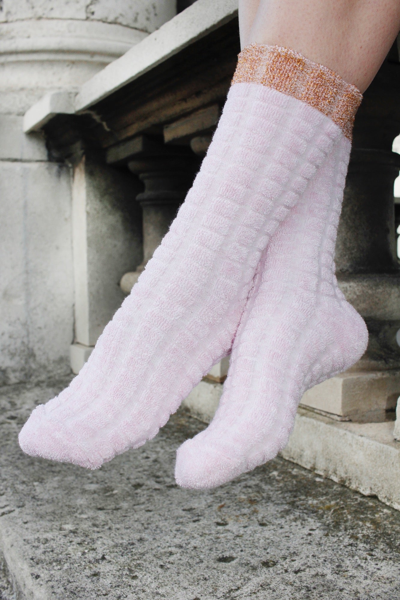 pink cotton women's socks