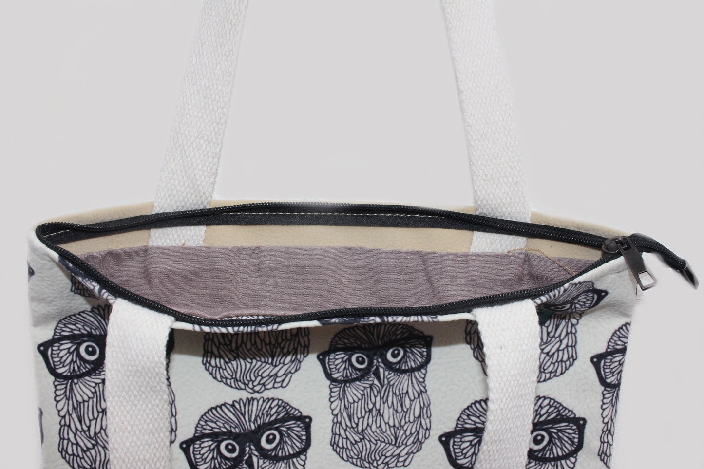 Tote Bags - Small Owls With Bow Tie