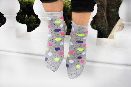 Polka Dot Rich Cotton Socks - Trainer Socks