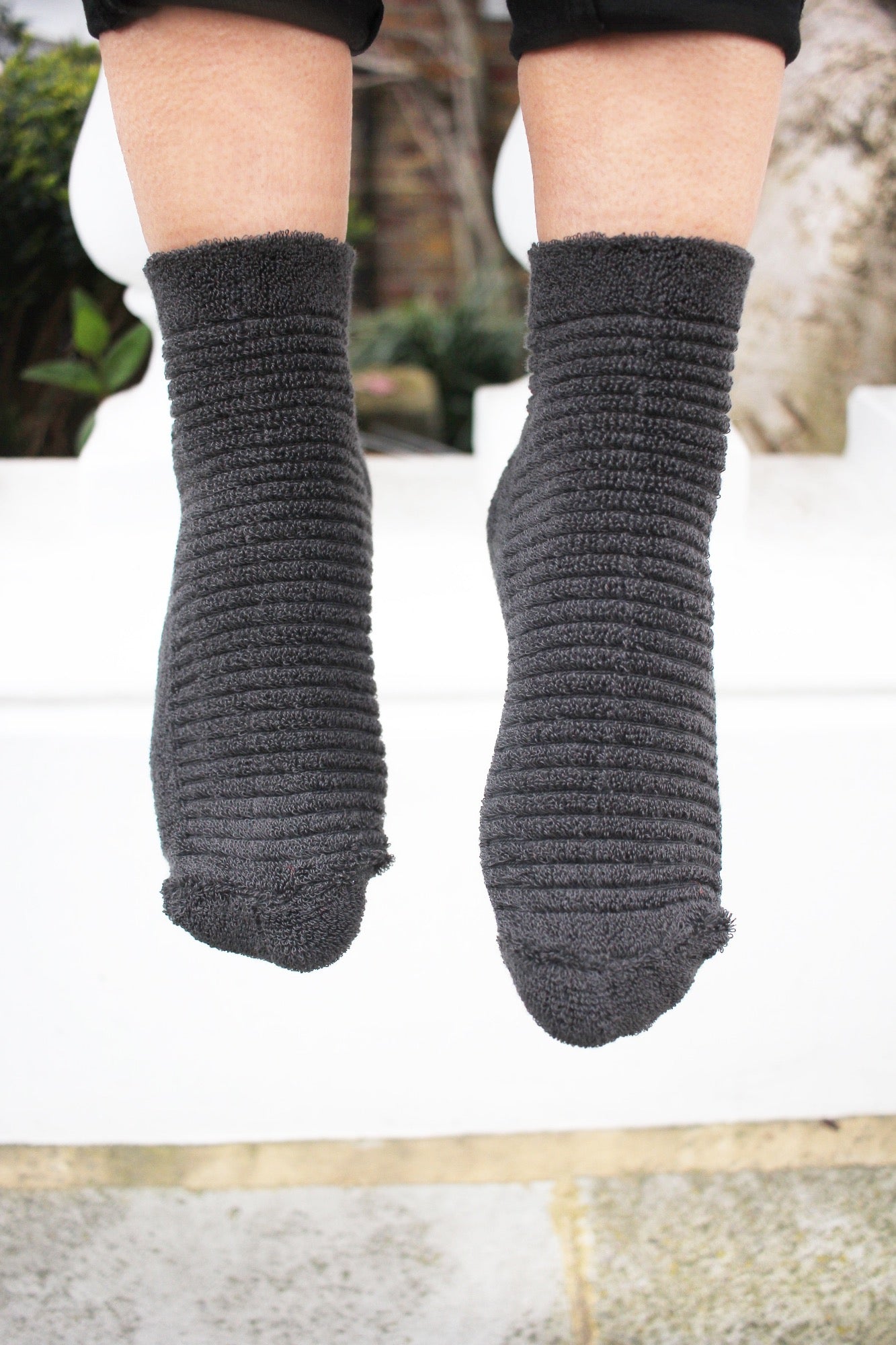 dark grey short gym socks