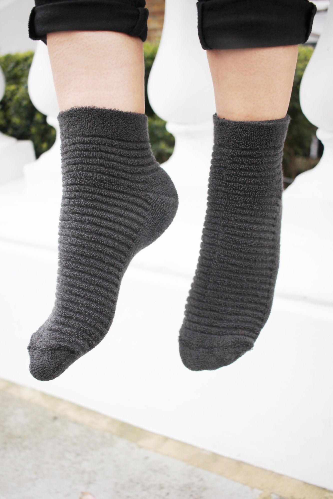 dark grey short women's socks