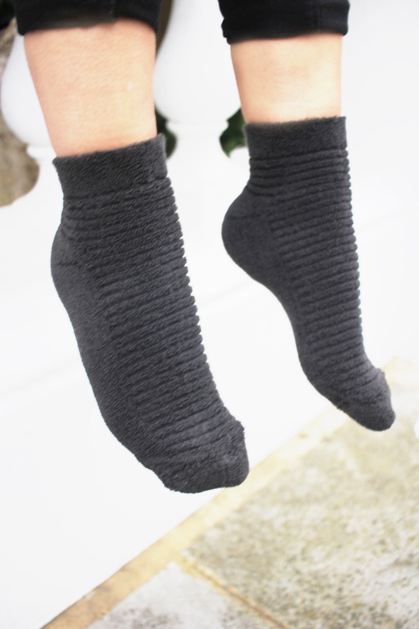 dark grey women's cotton socks