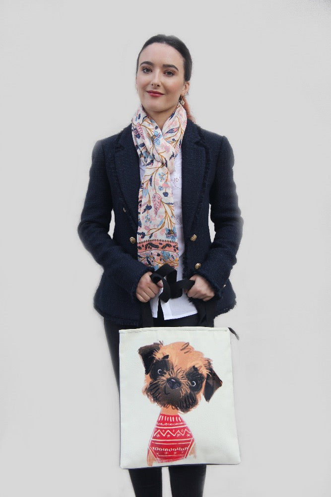 dog print shoulder bag