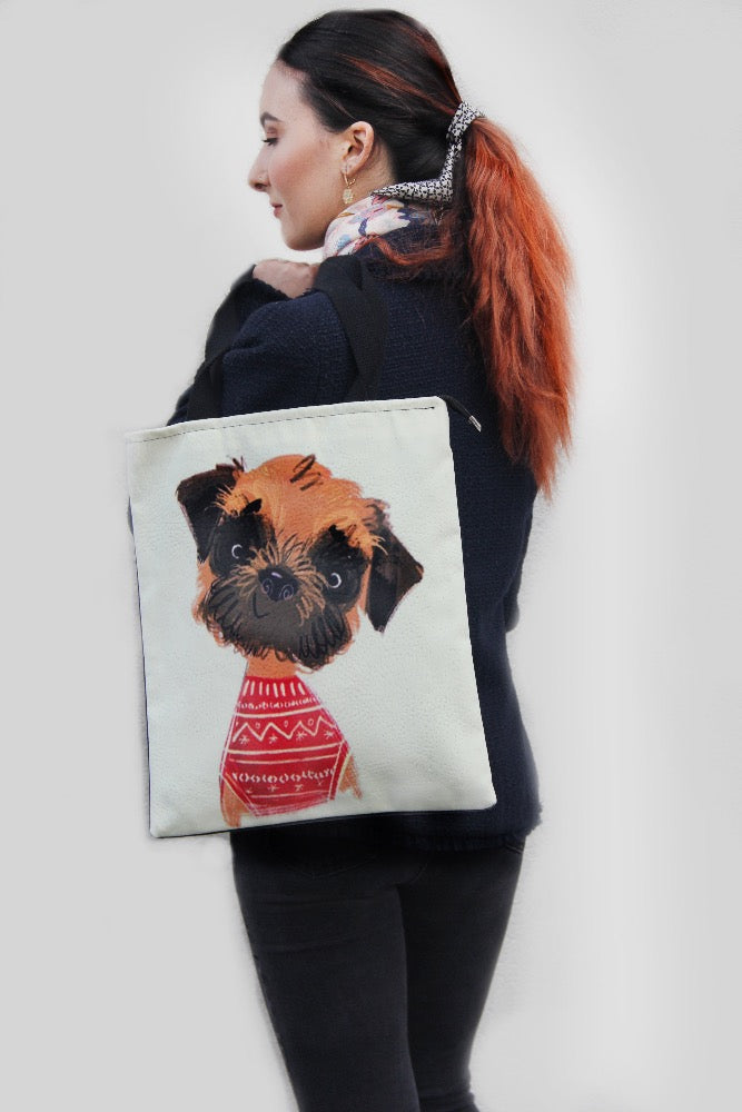 sweet dog print shoulder bag