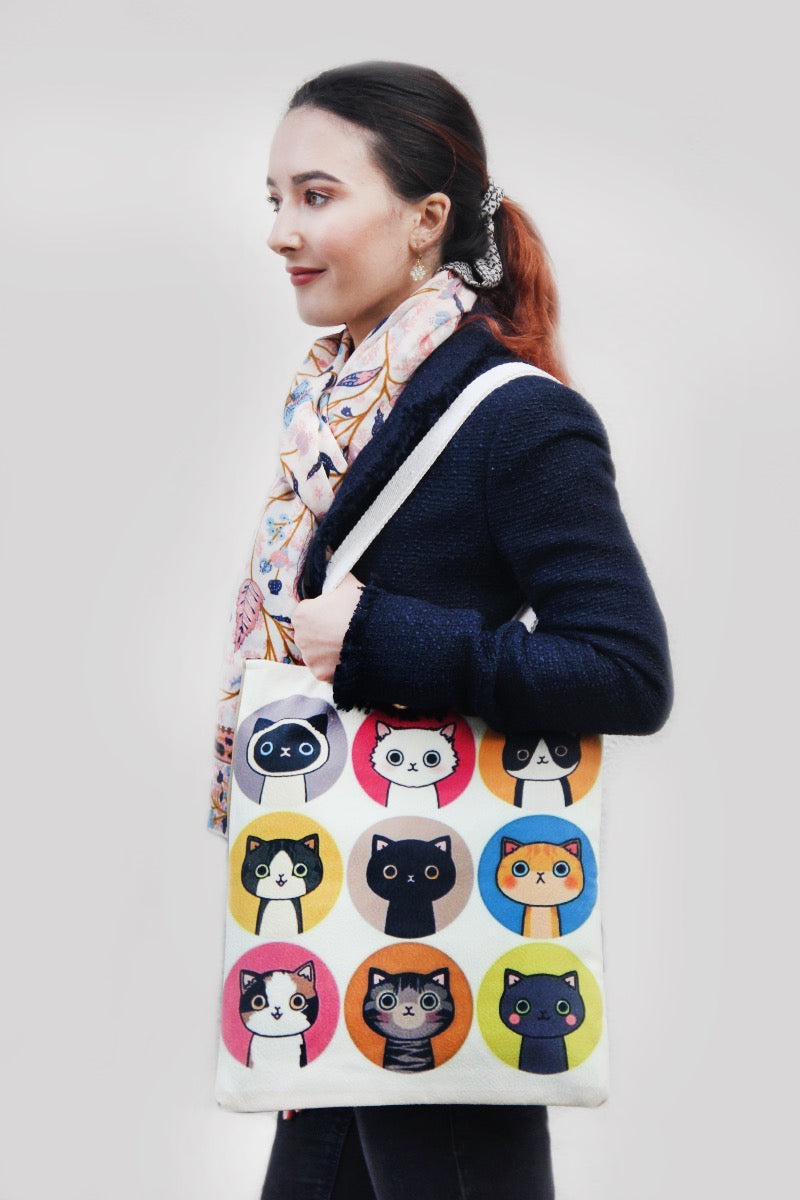 sweet cats images prints tote bag