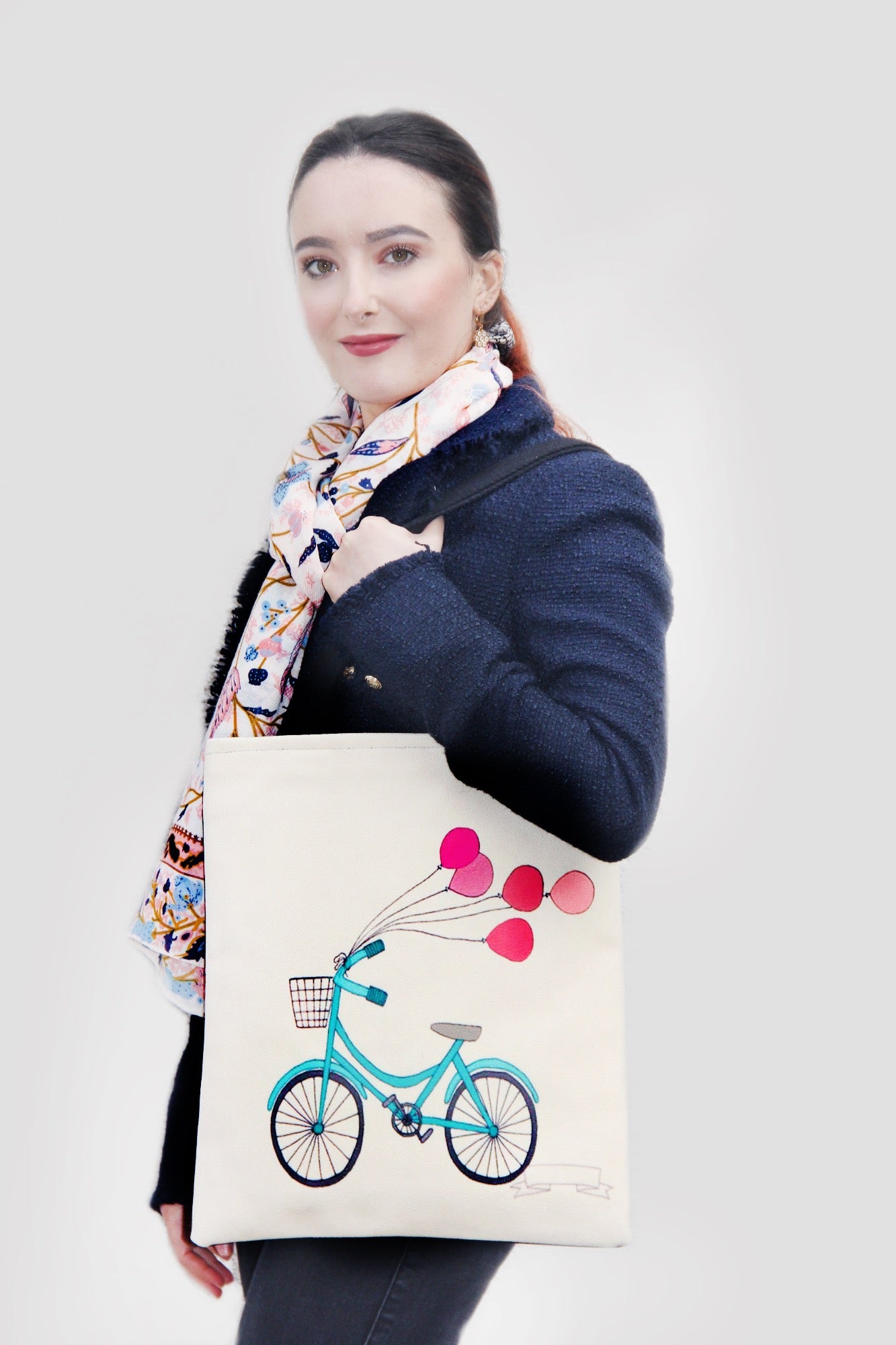 bicycle print shopping bag