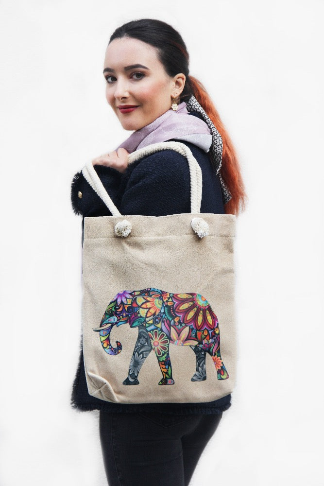 elephant print shoulder bag