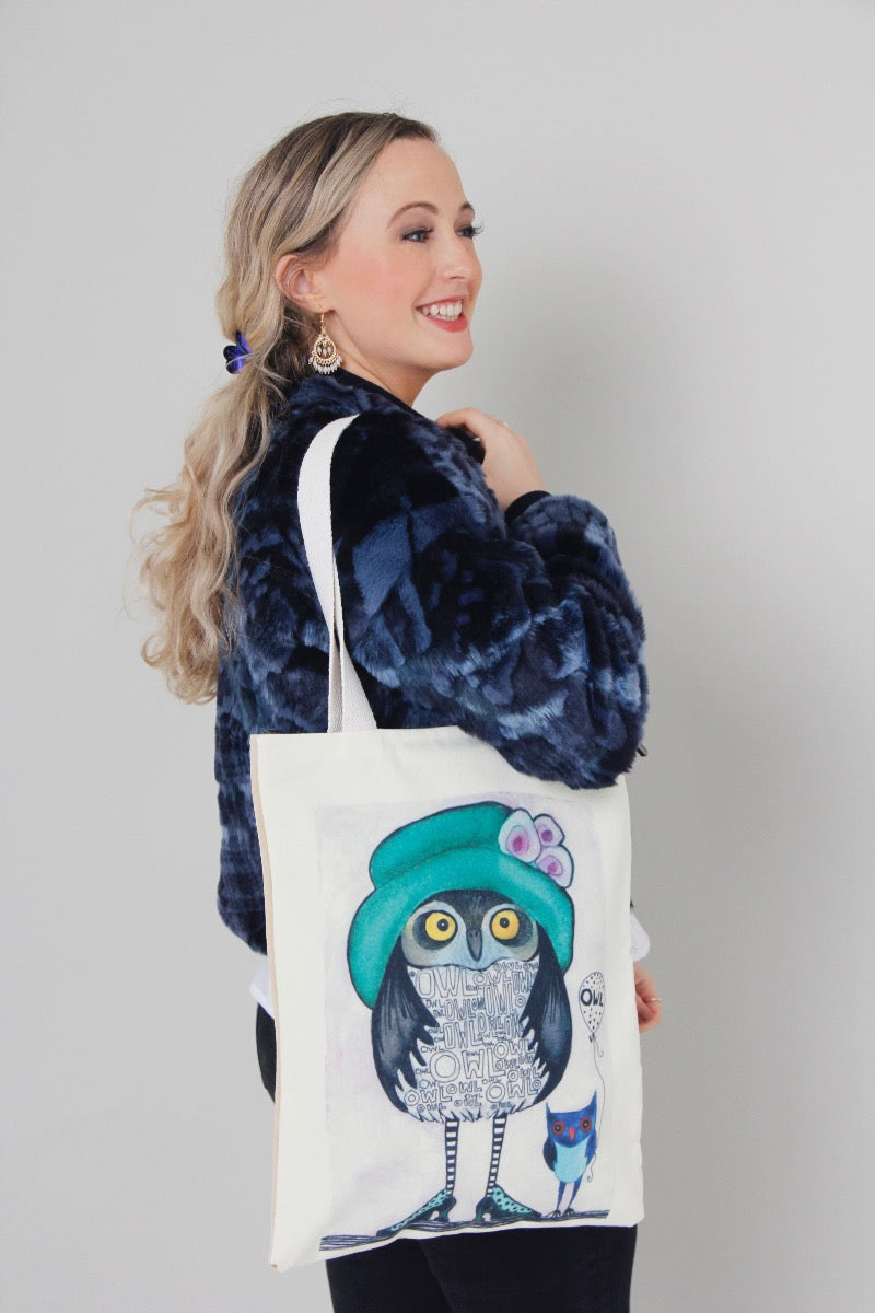 sweet owl print bag