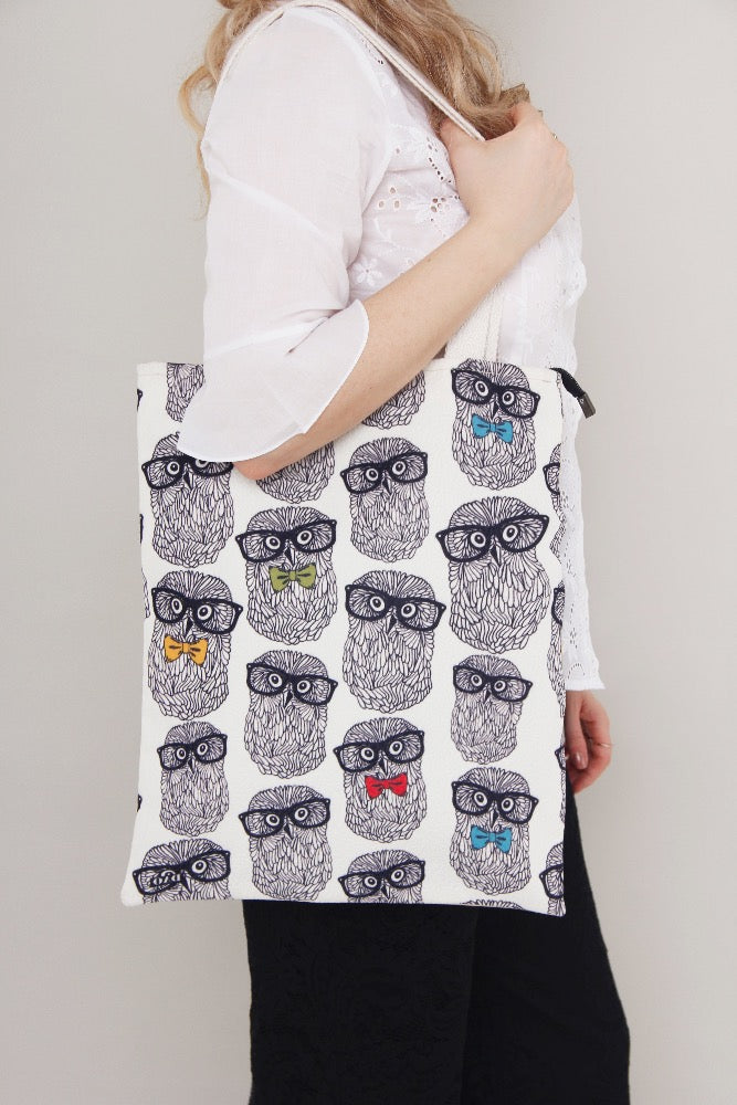 fun owl print bag