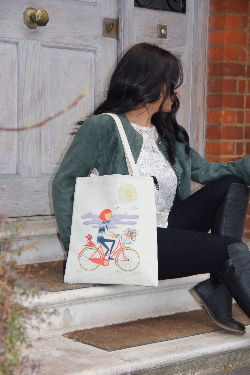 Tote Bag - Girl With Bicycle