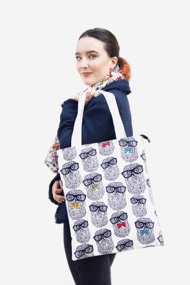 fun owl print functional bag