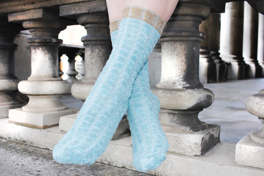 blue cotton socks