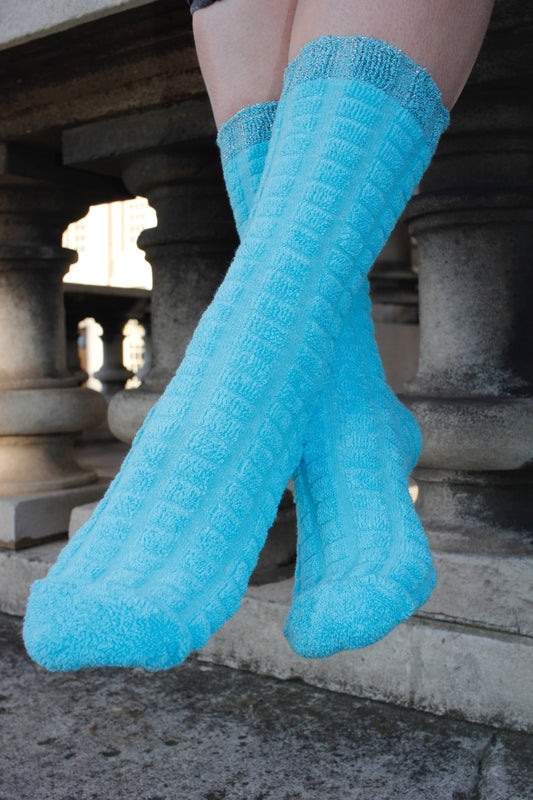 turquoise blue cotton socks