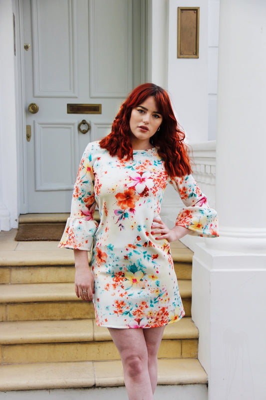 flower print shift dress